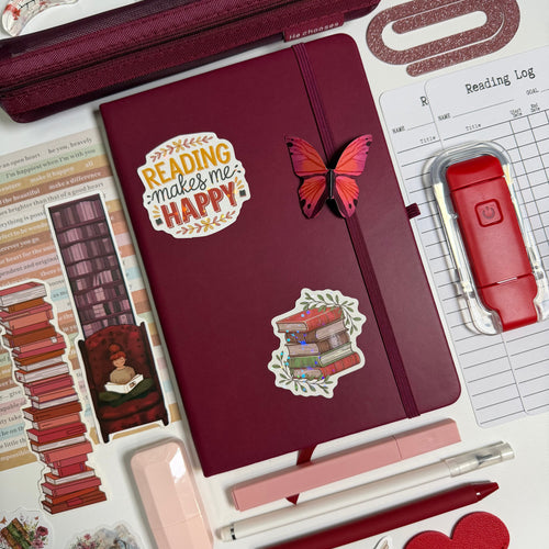 Burgundy Bookish Bundle — A5 Notebook