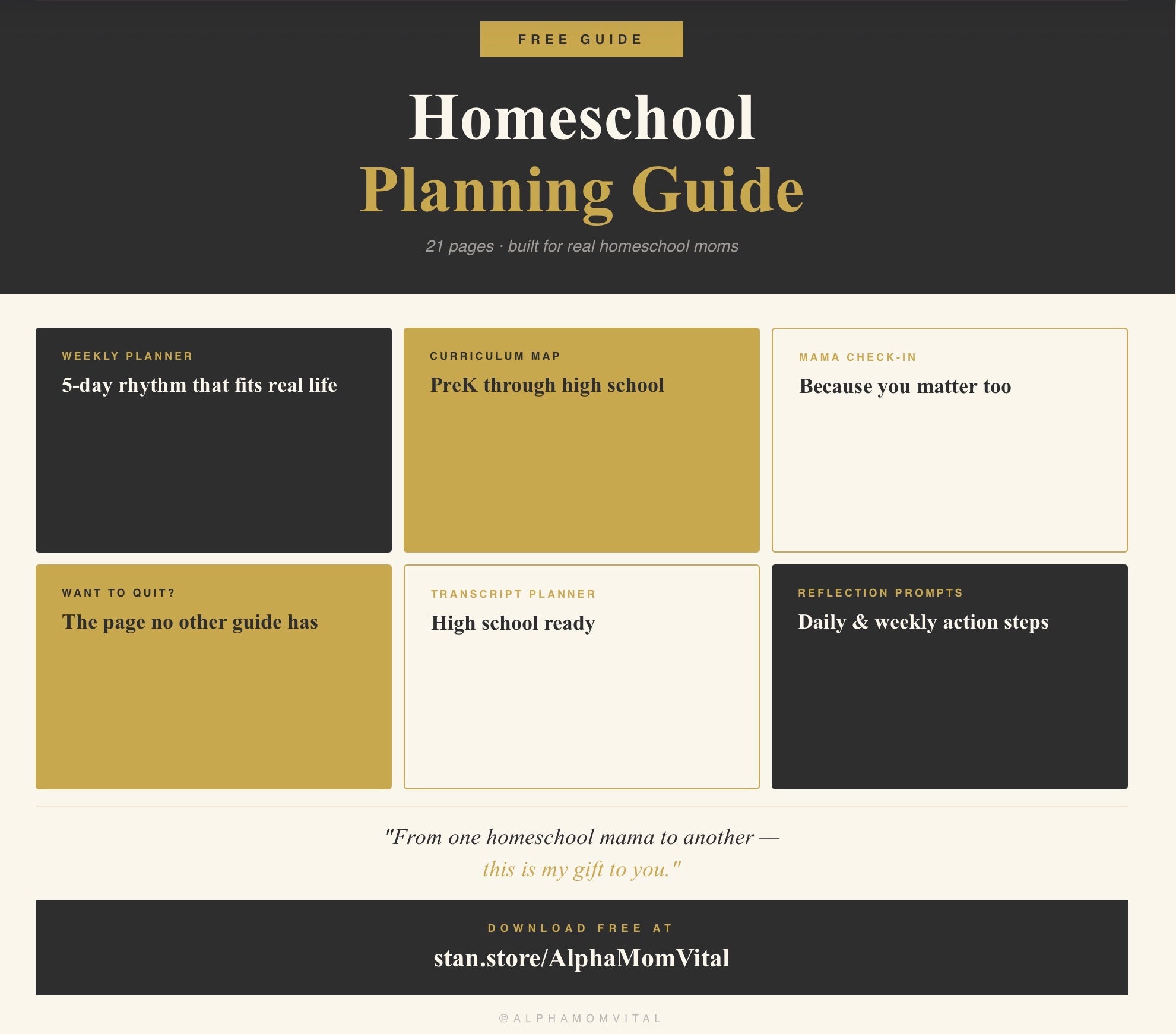 Free Homeschool Planning Guide - Alpha Mom Vital
